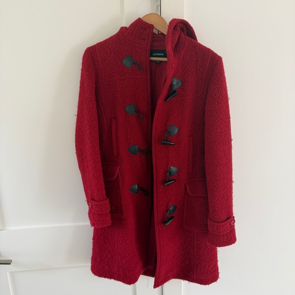 Express Jackets & Blazers - Express Women's Vibrant Red Pea Coat